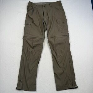 Kuhl Renegade Convertible Stealth Pants Mens 34x32 Brown Hiking Zip Off Stretch